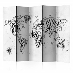 Paravan - Retro Continents (Grey) II [Room Dividers]