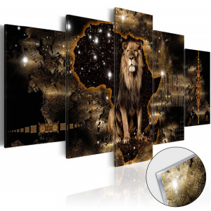 Tablou pe sticlă acrilică - Golden Lion [Glass]