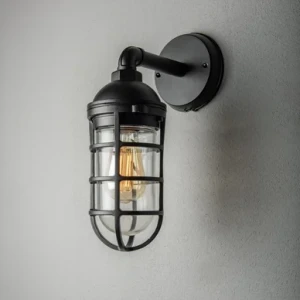 Konstsmide Olbia Vägglampa Svart E27 Glöd Klart glas 7355-750 Replace: N/A