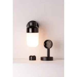 Ifö Ohm Wall Vägglampa LED E27 Svart 100/210 Opalglas IP44 8371-500-16 Replace: N/A