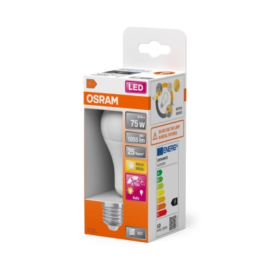OSRAM LED Normal Sensor Motion & Daylight 75 Matt 10W 827 E27 4099854040122 Replace: N/A