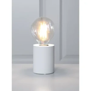 Star Trading Bordslampa i trä E27 vit 10x8cm 7391482015525 Replace: N/A