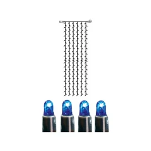 Star Trading svart ljusgardin 1x4m 204 blå lampor System LED 465-59-14-9 Replace: N/A