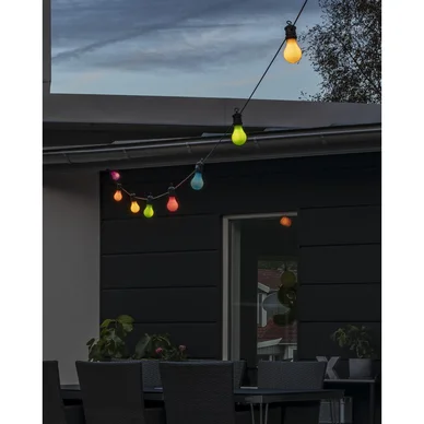 Konstsmide Ljusslinga E27 med 10 färgade LED-lampor, dimmer 24V/IP44 4151-500 Replace: N/A