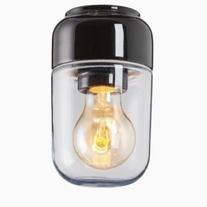 Ifö Ohm Svart bastulampa E27 Max 40W 8341-519-16 Replace: N/A