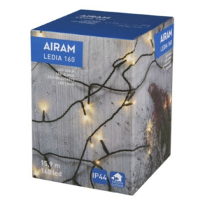 Airam Ledia 160 Varmvit IP44 Mörk Sladd 9478581 Replace: N/A