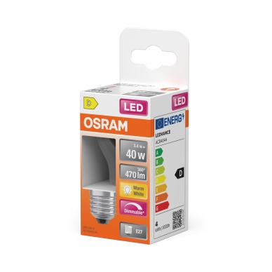 OSRAM LED Klot 40 Dim Klar 3,4W 827 E27 4099854443947 Replace: N/A