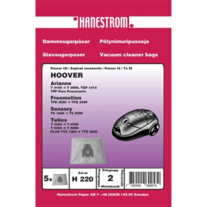Haneström Dammsugarpåsar, syntetfiber, 1x5st. DU12285 Replace: N/A