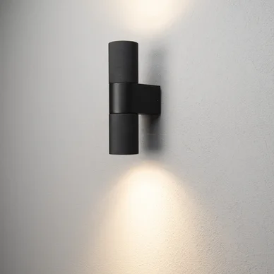 Konstsmide Temi Vägglampa upp/ned LED GU10 Svart med Klart glas 7667-750 Replace: N/A