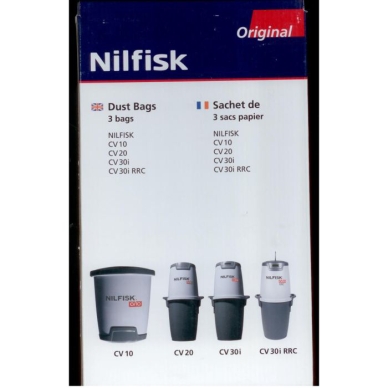 Nilfisk Dammsugarpåsar, papper, 3st. 1407765050 Replace: N/A