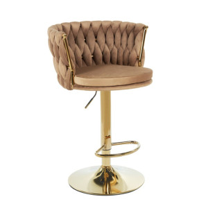 PROMOCJA Hoker velvet cappuccino złoty stelaż H4-FX