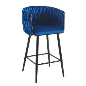 PROMOCJA Hoker velvet niebieski czarny stelaż H7-FX