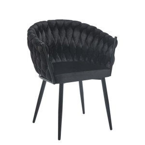 PROMOCJA Krzesło velvet czarne K7-FX