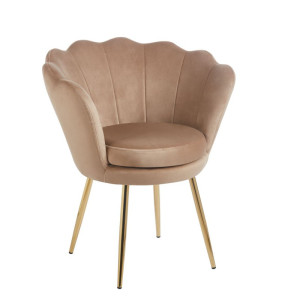 PROMOCJA Fotel velvet cappuccino /nogi złote/ FR1-FX