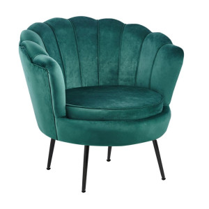 PROMOCJA Fotel velvet zielony /nogi czarne/ LC-032-1
