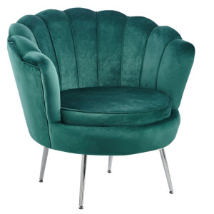 PROMOCJA Fotel velvet zielony /nogi srebrne/ LC-032-1