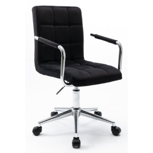 PROMOCJA Fotel obrotowy velvet czarny N-15