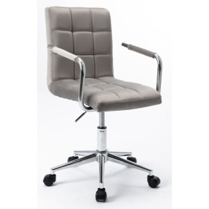 PROMOCJA Fotel obrotowy velvet szary N-15