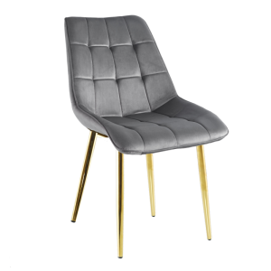 PROMOCJA Krzesło velvet szare / złote nogi J262-1