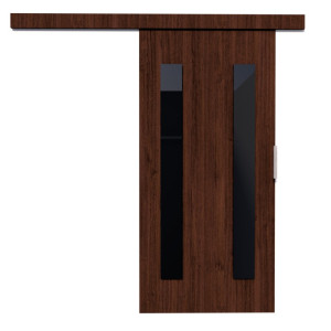 Drzwi przesuwne naścienne HERS 96 Wenge/Czarny Lacobel ADRK