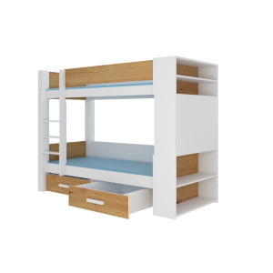 Łóżko piętrowe dwuosobowe GARET 180x80 Biały/Artisan ADRK
