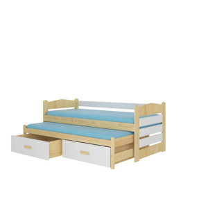 Łóżko podwójne TIARRO 180x80 Sosna Naturalna/Biały ADRK
