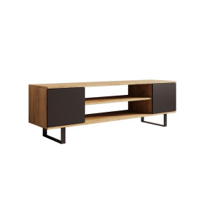 Szafka RTV Lofter 155 cm Dąb Craft/Czarny ADRK