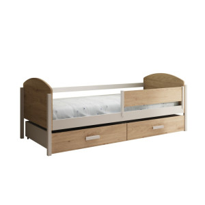 Łóżko dziecięce Kalia 180x80 z materacem Biała/Dąb ADRK