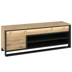 Szafka RTV Quant QA-04 dąb artisan/czarny Lenart