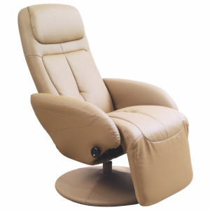 Recliner OPTIMA ekoskóra Halmar Jasny brązowy