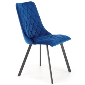 Krzesło tapicerowane velvet K450 Halmar Niebieski/Czarny