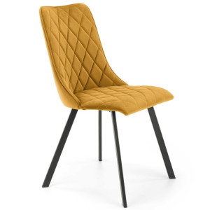 Krzesło tapicerowane velvet K450 Halmar Musztardowy/Czarny