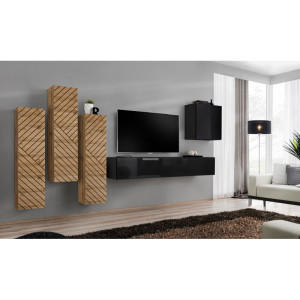 PROMOCJA Meblościanka Switch III wotan/czarny ASM