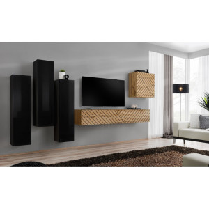 PROMOCJA Meblościanka Switch III czarny/wotan ASM