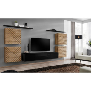 PROMOCJA Meblościanka Switch IV wotan/czarny ASM