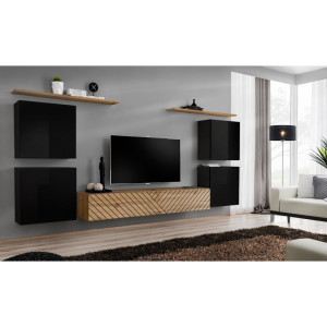PROMOCJA Meblościanka Switch IV czarny/wotan ASM