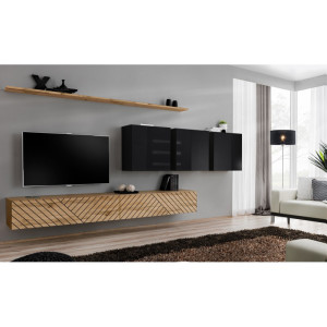 PROMOCJA Meblościanka Switch VII wotan/czarny ASM