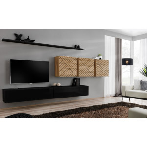PROMOCJA Meblościanka Switch VII czarny/wotan ASM