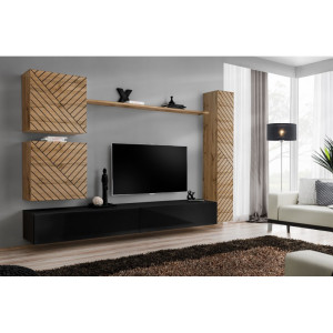 PROMOCJA Meblościanka Switch VIII wotan/czarny ASM