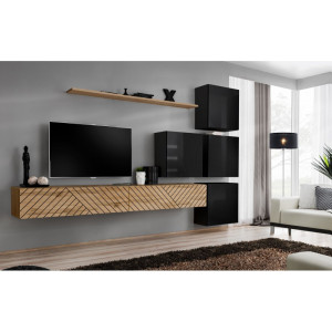 PROMOCJA Meblościanka Switch IX wotan/czarny ASM