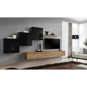 PROMOCJA Meblościanka Switch X czarny/wotan ASM