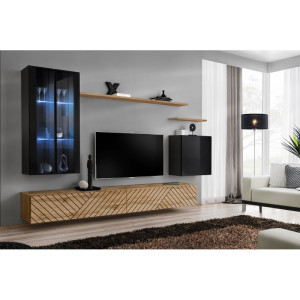 PROMOCJA Meblościanka Switch XII czarny/wotan ASM