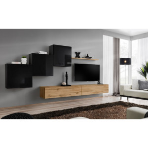 PROMOCJA Meblościanka Switch X czarny/wotan SW10 ASM