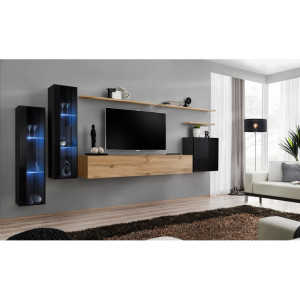 PROMOCJA Meblościanka Switch XI czarny/wotan SW11 ASM