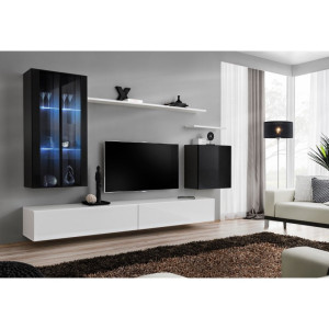 PROMOCJA Meblościanka Switch XII czarny/biały ASM