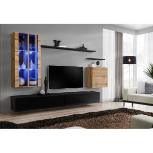 PROMOCJA Meblościanka Switch XII wotan/czarny ASM