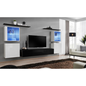 PROMOCJA Meblościanka Switch XIV biały/czarny ASM