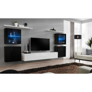 PROMOCJA Meblościanka Switch XIV czarny/biały ASM