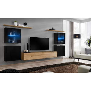 PROMOCJA Meblościanka Switch XIV czarny/wotan SW14 ASM