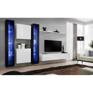 PROMOCJA Meblościanka Switch XVI czarny/biały ASM